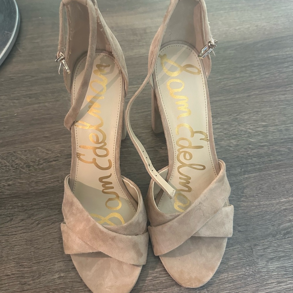 Sam Edelman Beige Suede Heels